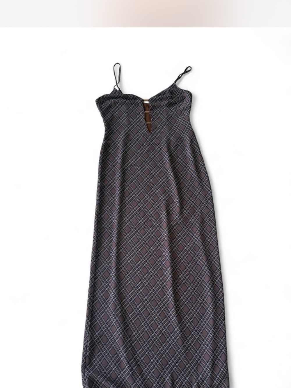 Hello Molly Brown Plaid Spaghetti Strap Maxi Dress - Picture 3 of 5